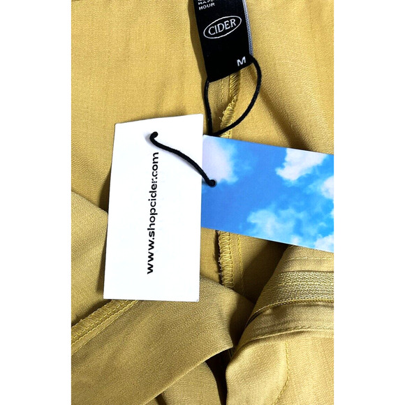 Cider High Rise Wide Leg Trouser Dress Pant Mustard Yellow Size Medium 28x28 New - Picture 9 of 11